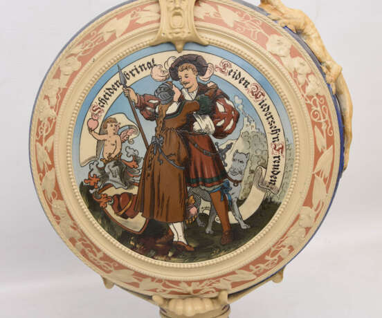 METTLACH V&B, Prunkkrug im Renaissancestil, Keramik bemalt und glasiert, gemarkt, um 1895 - Foto 2