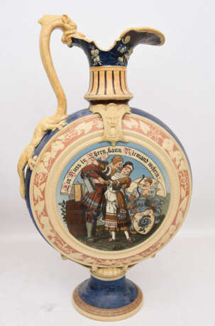 METTLACH V&B, Prunkkrug im Renaissancestil, Keramik bemalt und glasiert, gemarkt, um 1895 - Foto 10