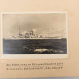 KONV. ERINNERUNGEN DES KRIEGSSHIFFES SCHARNHORST,u.a. Auszeichnung mit passenden Papieren, 3 Wappenreliefs - photo 13