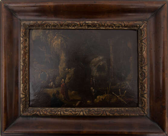 ROMBOUT VAN TROYEN "IN DER GROTTE", Öl auf Kupferplatte, gerahmt, unsigniert, 17. Jahrhundert - Foto 4