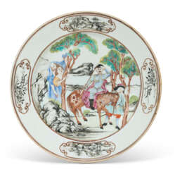 A CHINESE EXPORT PORCELAIN 'DON QUIXOTE' PLATE