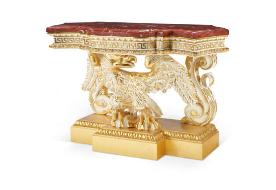 A GEORGE II STYLE WHITE-PAINTED AND PARCEL-GILT CONSOLE TABLE - фото 2