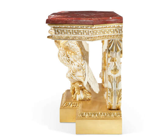 A GEORGE II STYLE WHITE-PAINTED AND PARCEL-GILT CONSOLE TABLE - photo 5
