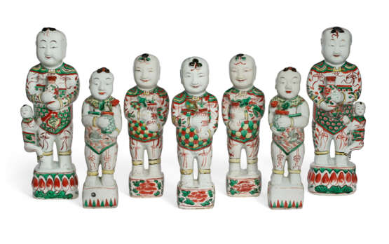 A GROUP OF SEVEN CHINESE EXPORT PORCELAIN BOYS - photo 1