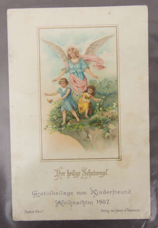 MINIATUR-GEBETSBUCH UND HEILIGEN-KARTEN. Papier/Leder/Farbdruck, Deutschland um 1900 - photo 2
