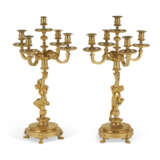 A PAIR OF FRENCH ORMOLU FIVE-LIGHT CANDELABRA - фото 5
