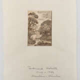 UNBEKANNTER MALER, mögl. Ferdinand von Kobell, "FLUSSLAUF", aquarellierte Tusche auf Papier, unsigniert - photo 2