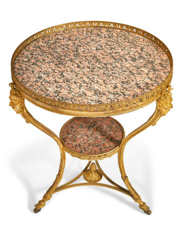 A RESTAURATION ORMOLU AND PINK GRANITE GUERIDON - photo 3