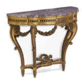 A FRENCH GILTWOOD CONSOLE TABLE WITH A GREY MARBLE TOP - Foto 2