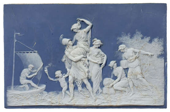 A SEVRES BISCUIT PORCELAIN RECANGULAR PLAQUE - Foto 1