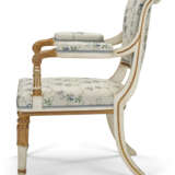 A SET OF FOUR GEORGE III CREAM-PAINTED AND PARCEL-GILT ARMCHAIRS - photo 3