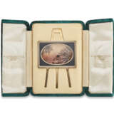 A RARE ENAMEL, MOSS AGATE AND SILVER-GILT MINIATURE MODEL OF AN EASEL - фото 7