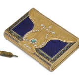 A SWISS JEWELED AND ENAMELED GOLD MUSICAL SNUFF-BOX - фото 1