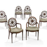 A SET OF SIX GEORGE III MAHOGANY ARMCHAIRS - photo 2