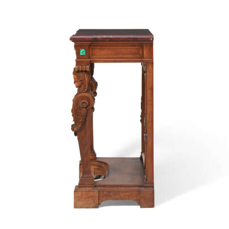 A FRENCH MALACHITE-INSET CARVED WALNUT CONSOLE TABLE - Foto 3