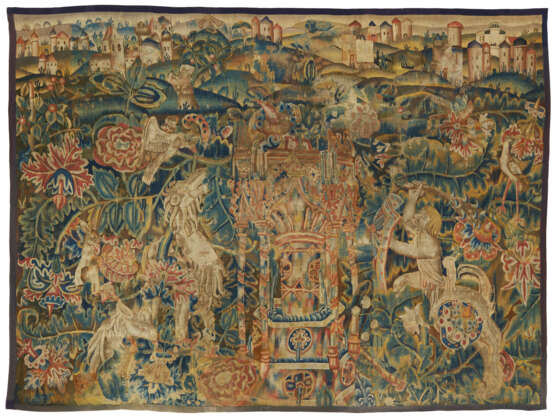 A FLEMISH EXOTIC LARGE-LEAF VERDURE TAPESTRY FRAGMENT - photo 1