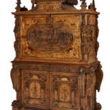 A LARGE RENAISSANCE REVIVAL CARVED OAK, WALNUT AND STAINED FRUITWOOD MARQUETRY SECRETAIRE - photo 2