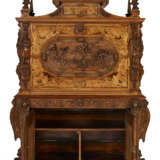 A LARGE RENAISSANCE REVIVAL CARVED OAK, WALNUT AND STAINED FRUITWOOD MARQUETRY SECRETAIRE - photo 4