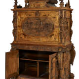 A LARGE RENAISSANCE REVIVAL CARVED OAK, WALNUT AND STAINED FRUITWOOD MARQUETRY SECRETAIRE - photo 6