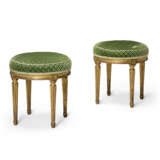 A PAIR OF LOUIS XVI GILT-WALNUT TABOURETS - photo 1