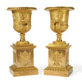 A LARGE PAIR OF EMPIRE ORMOLU URNS - photo 2