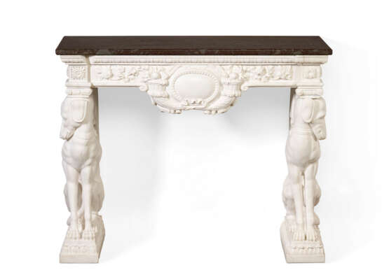 A WHITE MARBLE CONSOLE TABLE - photo 1