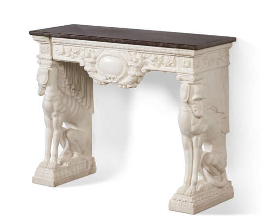 A WHITE MARBLE CONSOLE TABLE - photo 2