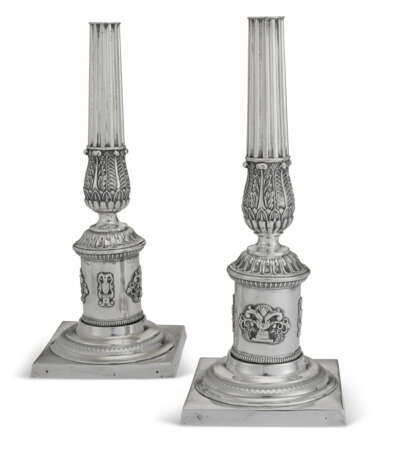 A LARGE PAIR OF GERMAN SILVER CANDLESTICKS - photo 1