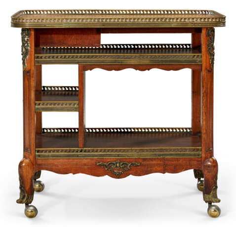 A GILT-METAL MAHOGANY TEA CART - photo 1