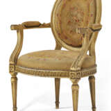 A PAIR OF LOUIS XVI CREAM PAINTED FAUTEUILS - photo 3