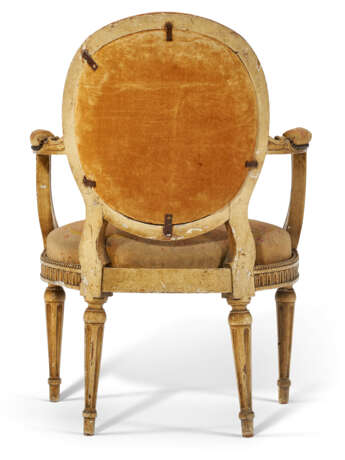 A PAIR OF LOUIS XVI CREAM PAINTED FAUTEUILS - photo 5