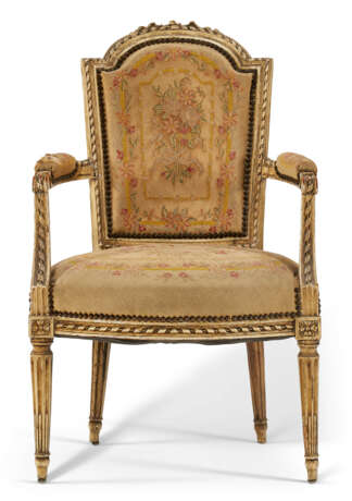 A LOUIS XVI CREAM-PAINTED FAUTEUIL - photo 1