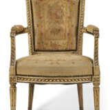 A LOUIS XVI CREAM-PAINTED FAUTEUIL - photo 1