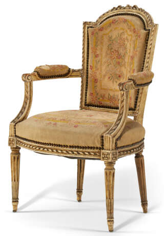 A LOUIS XVI CREAM-PAINTED FAUTEUIL - photo 2