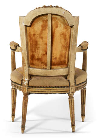 A LOUIS XVI CREAM-PAINTED FAUTEUIL - photo 4