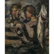 Paul Mathias Padua. Zwei Jungs mit FischPaul Mathias Padua. Two boys with fish - Auktionsware