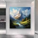 Картина маслом Горная Природа Евгения Дувакина Canvas on the subframe Oil paint Realism Mountain landscape 2023 - photo 2
