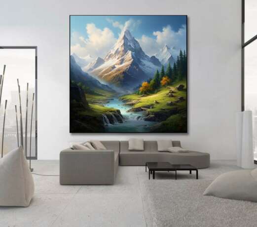 Картина маслом Горная Природа Евгения Дувакина Canvas on the subframe Oil paint Realism Mountain landscape 2023 - photo 3
