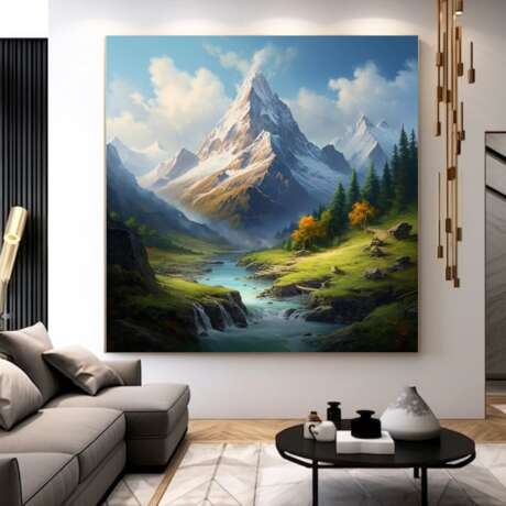 Картина маслом Горная Природа Евгения Дувакина Canvas on the subframe Oil paint Realism Mountain landscape 2023 - photo 4