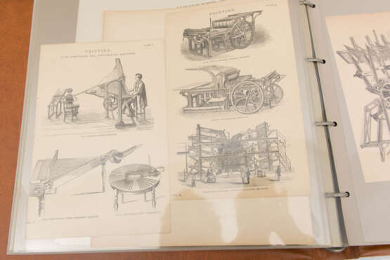 GROßE GRAFIKMAPPE, Mechanische Entwürfe, 19. Jahrhundert - Foto 19