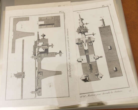 GROßE GRAFIKMAPPE, Mechanische Entwürfe, 19. Jahrhundert - Foto 2