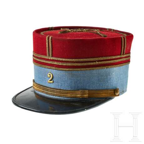 Two Kepi Caps for a French Cuirassier Officer and a French Officer of St. Cyr Cavalry School - Foto 1