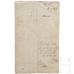 Schreiben an Feldmarschall Bellegarde mit Autographen von Metternich und Radetzky, Wien, Februar/März 1812