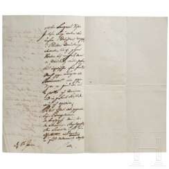 Feldmarschall Josef Wenzel Radetzky von Radetz (1766 - 1858) - eigenhändiger Brief mit Unterschrift, datiert 8.1.(1815?)