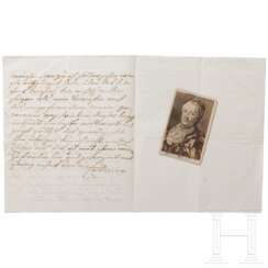 Zarin Ekaterina II. (1729 - 1796) - eigenhändiger Brief an ihren Generalquartiermeister Graf von Elmpt