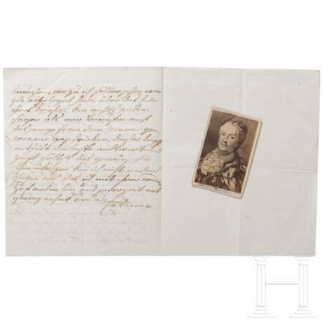 Zarin Ekaterina II. (1729 - 1796) - eigenhändiger Brief an ihren Generalquartiermeister Graf von Elmpt - Foto 1