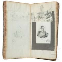 Album mit handgezeichneten Offiziersportraits, um 1830 - 1850