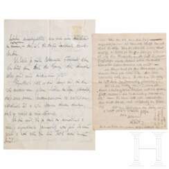 Albert Speer - zwei Briefe mit Briefkopf, 1923 und 1939, sowie zwei Stiche von Schuricht