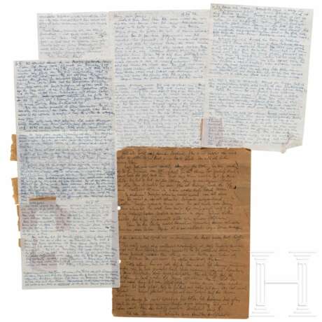 Albert Speer - fünf aus dem Allied Prison Spandau geschmuggelte Briefe an seine Frau und an Arno Breker, 50er Jahre - Foto 1