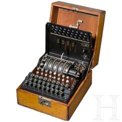 Chiffriermaschine "Enigma-G" der deutschen Abwehr, Nummer "G 193", komplett mit Holzkasten